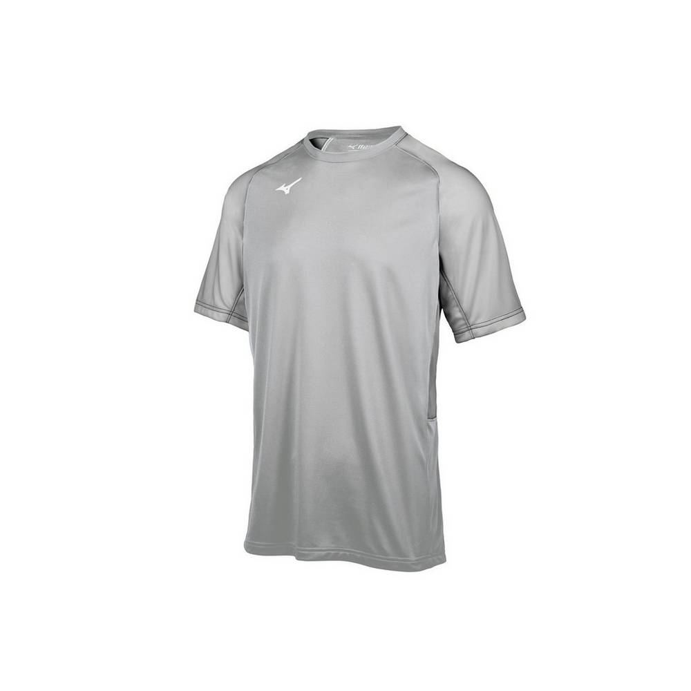 Maglia Mizuno Baseball Aerolite Crew Uomo - Grigie - 41368-FNID